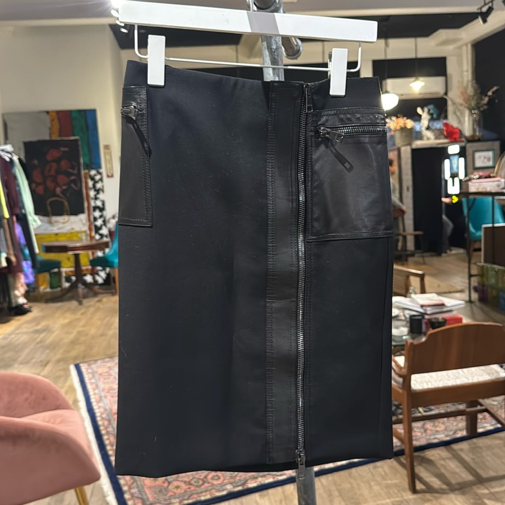 Tom ford For Gucci Leather Accent Pencil Skirt